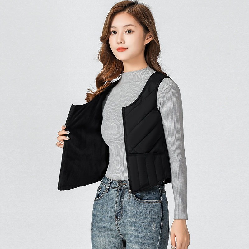 内胆羽绒棉马甲短款保暖背心枫钰