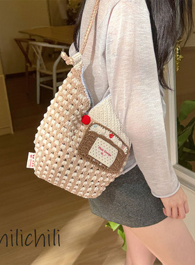 CHILI原创设计手工编钩织礼物春夏日手提斜挎包手工DIY材料包成品