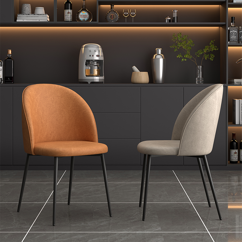 可好家用餐椅现代简约轻奢靠背椅办公电脑椅不锈钢洽谈椅子书房椅