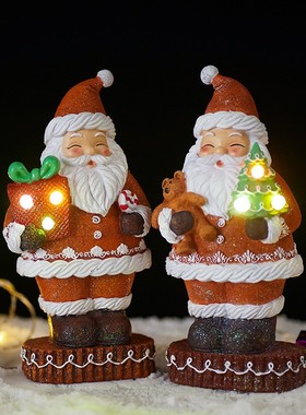 圣诞老人摆件LED灯光家居装饰品