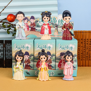创意礼品汉风锦绣盲盒国潮汉服公仔动漫展手办装饰摆件古风少女