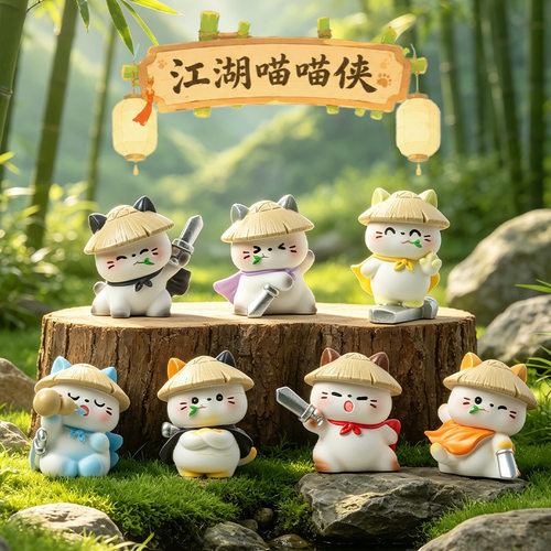 昌栋江湖喵喵侠潮玩盲装饰摆件