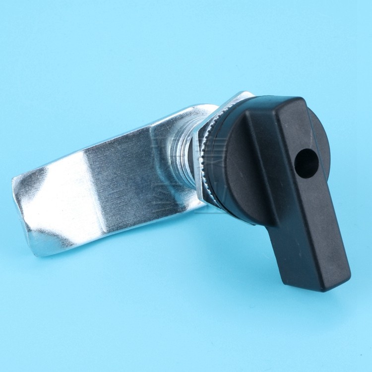 ms406黑色塑料把手转舌锁 电柜箱开关柜旋拧锁 工业机柜门锁