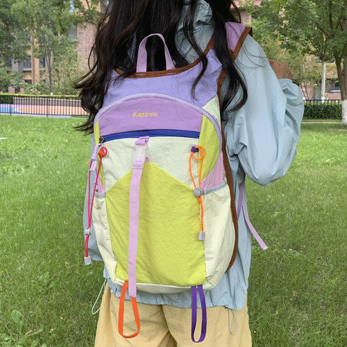 小众设计多巴胺拼色大容量背包