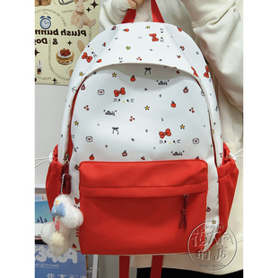 初中高中生学生书包可爱蝴蝶结小猫双肩包学院风高颜值小清新背包