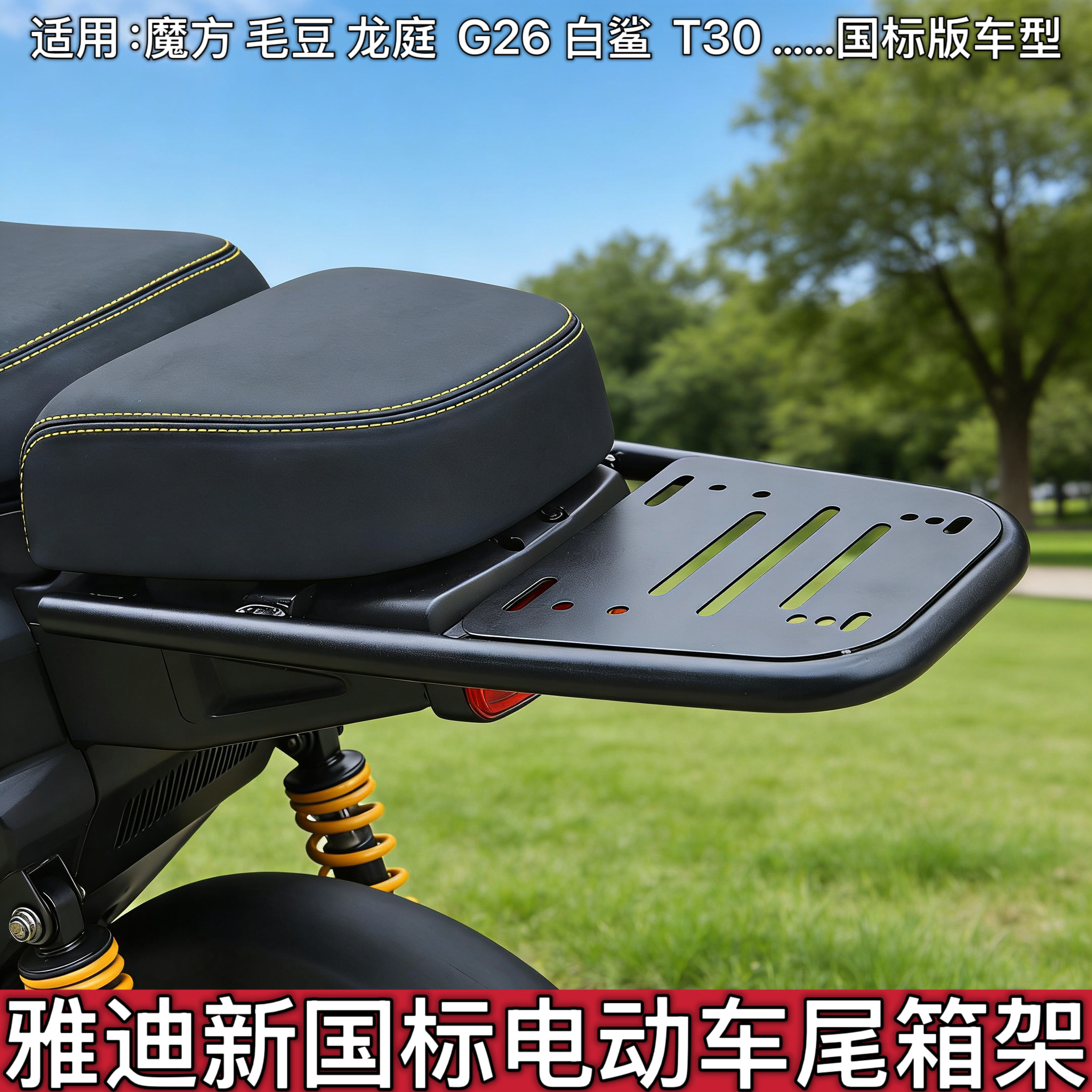 适用雅迪新国标分体座版尾箱支架魔方毛豆龙霆G26T30电动车后尾架