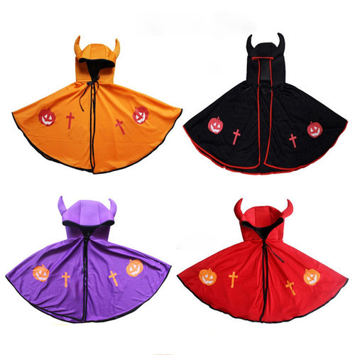 万圣节儿童服装女童披风恶魔斗篷