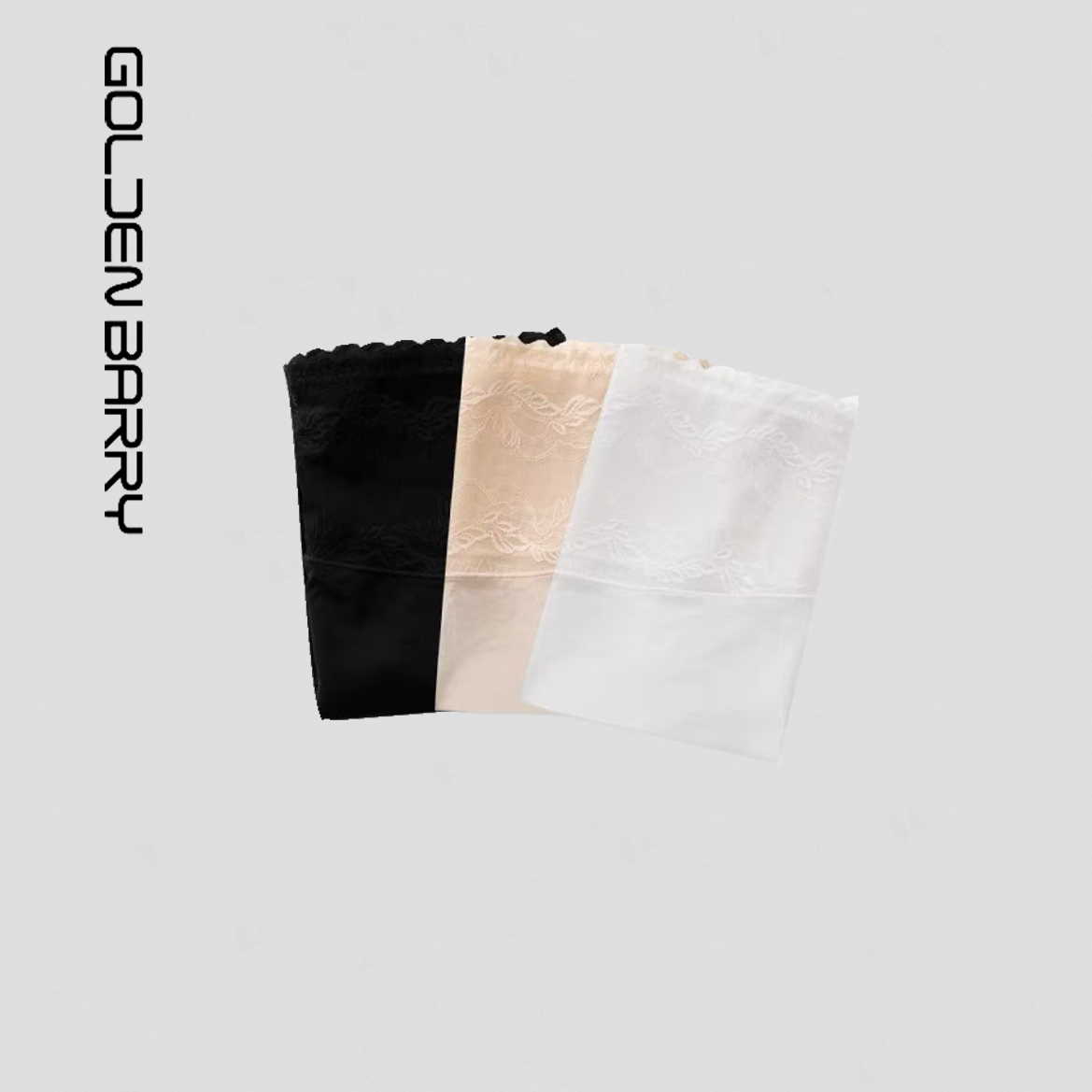 GOLDEN BARRY｜金和百瑞534011舒适透气宽蕾丝花边内裤女士3条装