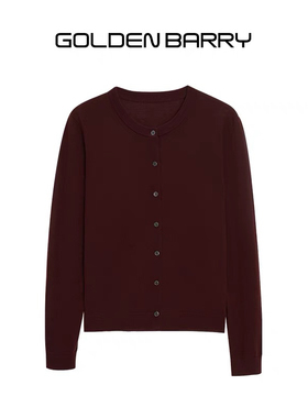 GOLDEN BARRY金和百瑞2024年冬季圆领100绵羊毛毛织开衫241205