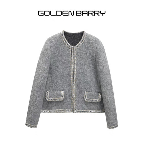 GOLDEN BARRY金和百瑞冬季【经典小香风】羊驼毛云朵外套124102