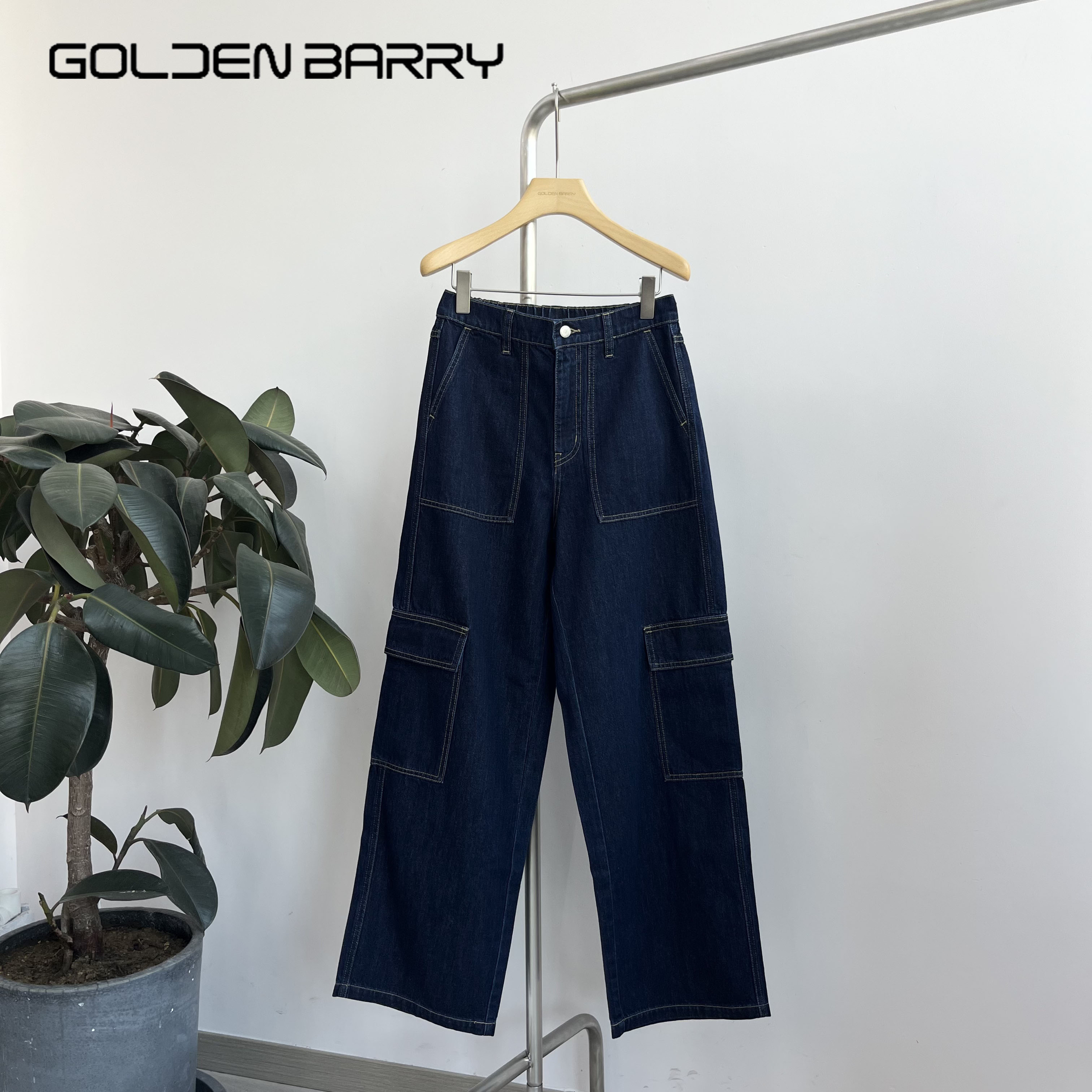 GOLDEN BARRY｜金和百瑞2025年夏505116廓形工装镰刀牛仔裤女