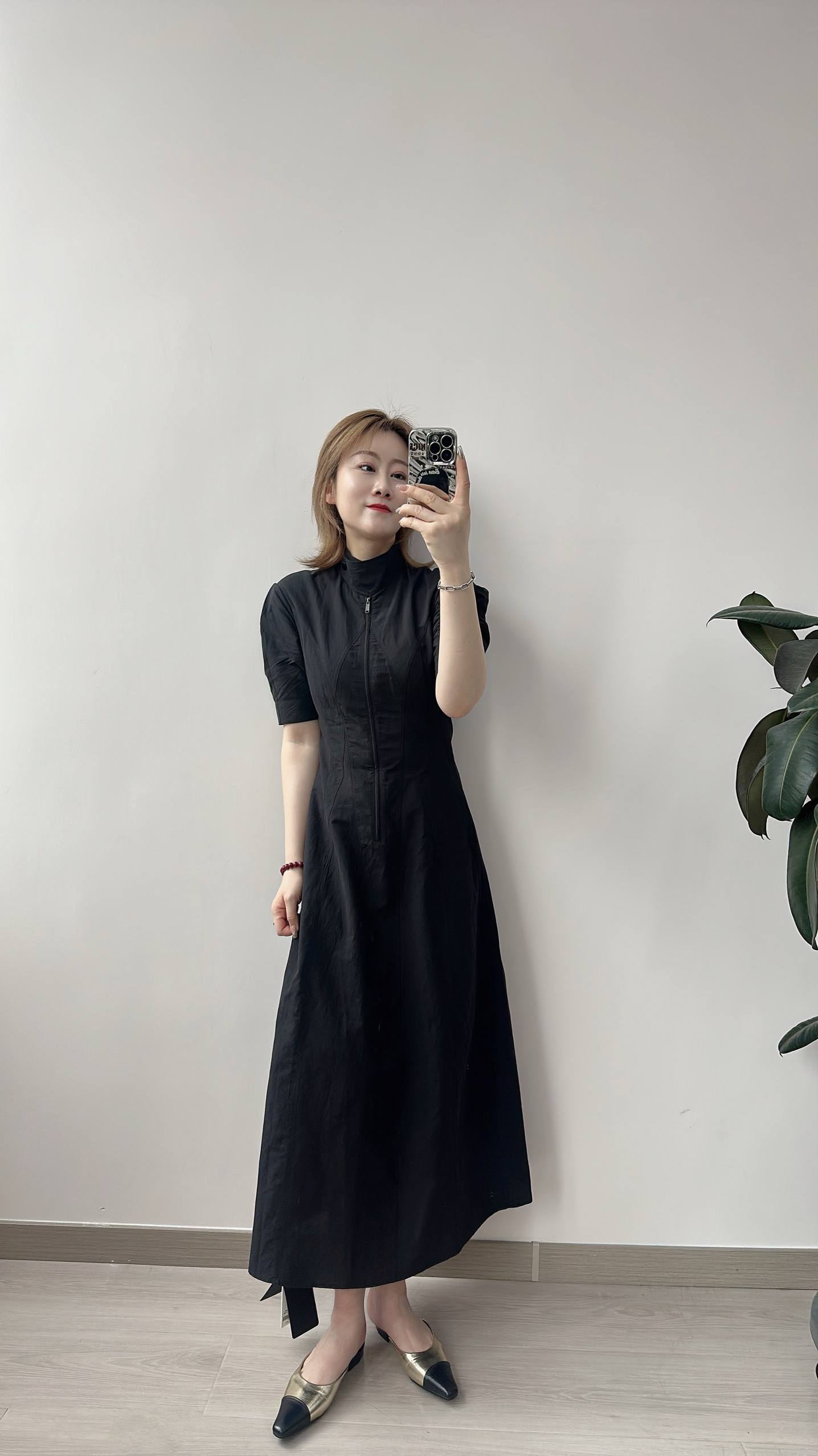 GOLDENBARRY|金和百瑞 301224分割设计气质汉麻连衣裙