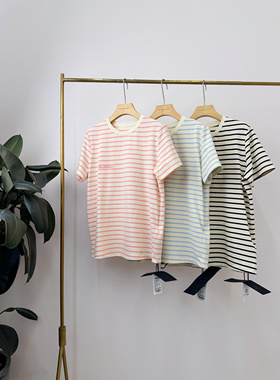 GOLDENBARRY|金和百瑞 201870刺绣条纹短袖T恤