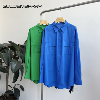 GOLDENBARRY|金和百瑞2025年春212655纯色户外简约翻领大廓形衬衫