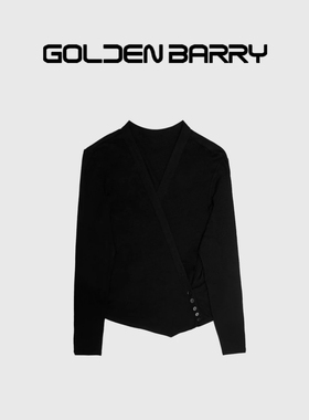 GOLDEN BARRY金和百瑞2025早春气质不规则100羊毛针织衫202433