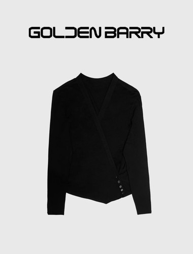 GOLDEN BARRY金和百瑞2025早春气质不规则100羊毛针织衫202433