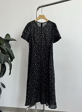 GOLDEN BARRY｜金和百瑞2025年夏301250女装碎花苎麻连衣裙女