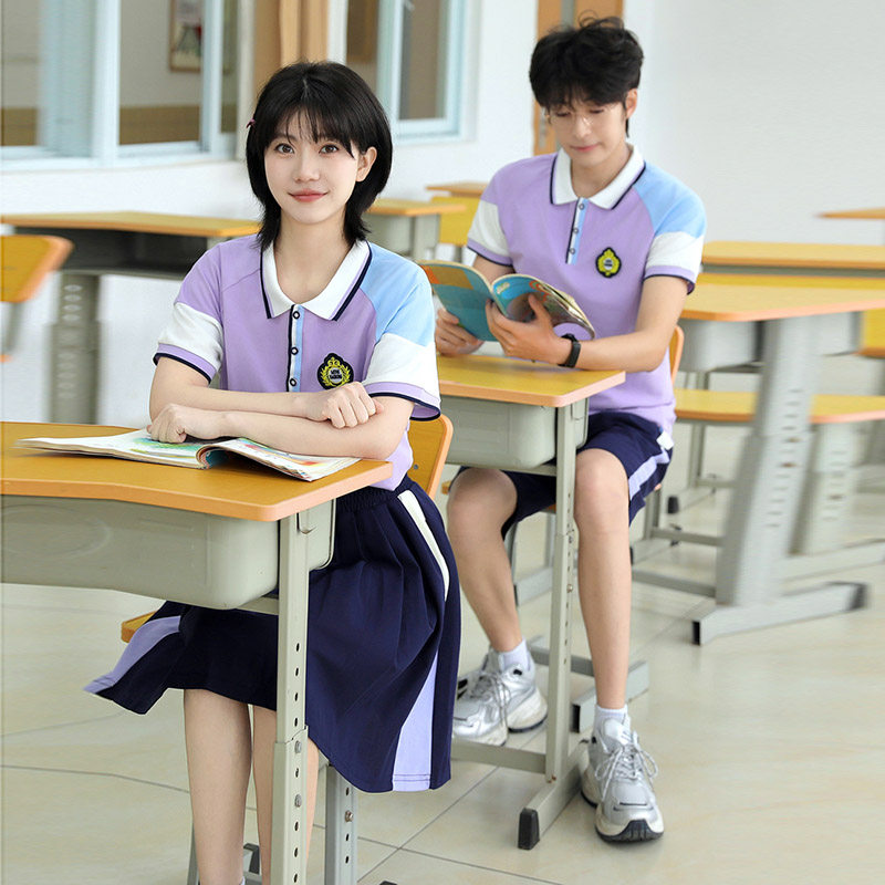 班服初中生夏季学院风短袖短裤两件套装韩版外套高中生运动会校服