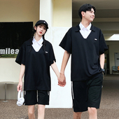 夏装 初中高中学生班服T恤运动会套装 毕业照情侣装