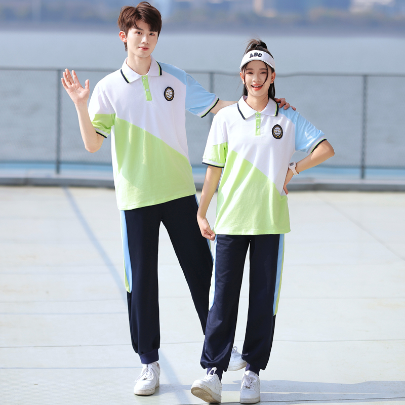 初中学生学院风班服毕业季短袖T恤高中小学生五六年级运动会校服