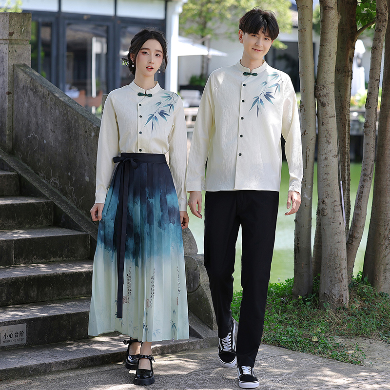 新中式初中生毕业照汉元素班服套装高中生诗歌朗诵合唱舞台演出服
