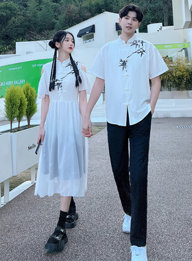 班服高中生夏季小清新连衣裙女合唱服装初中男生毕业衬衫学生套装