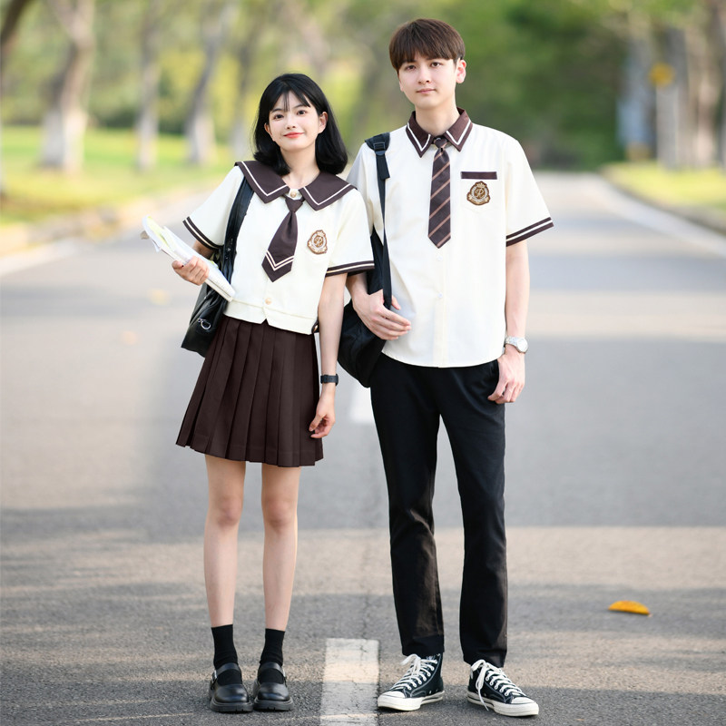 中学生班服夏季套装JK制服衬衫合唱演出服裙初三高三生英伦学院风