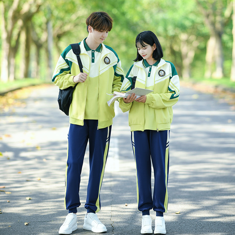 秋冬季卫衣外套初高中学生班服校服运动会学院风演出服三件套套装