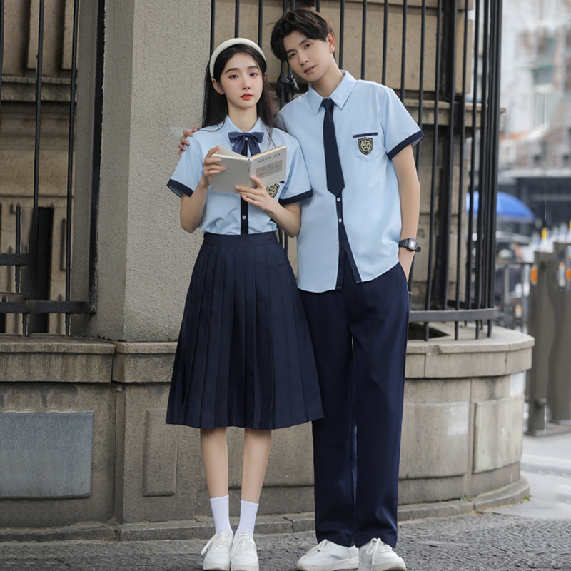 班服学院风学生套装jk制服衬衫初高中生合唱演出服英伦毕业服情侣