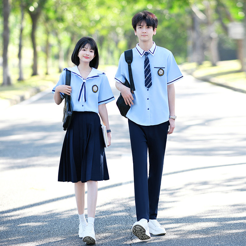中学生班服衬衫表演服演出服高中生毕业JK制服运动会开幕式成人礼