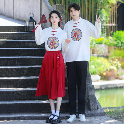 运动会开幕式演出服初中高中学生班服中国风古典诗歌朗诵合唱服装