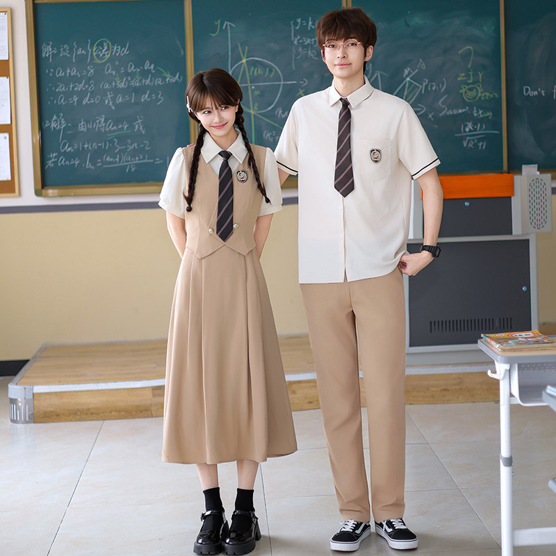情侣装夏季新款初中高中学生班服套装连衣裙舞台表演服装毕业班服