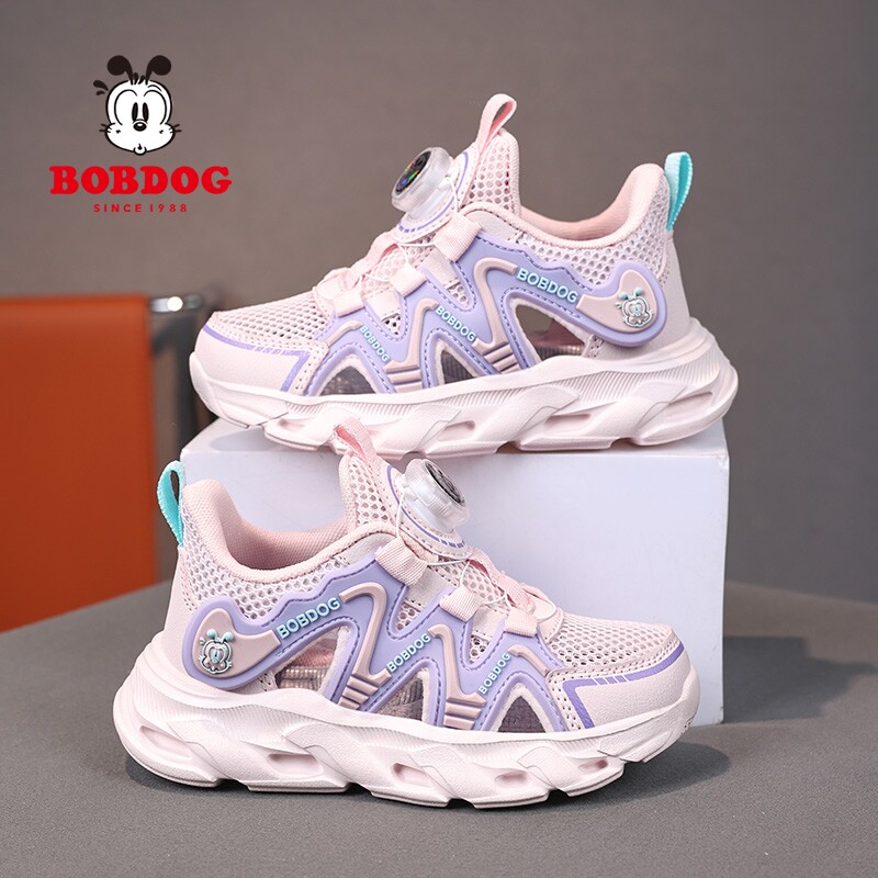 巴布豆女童鞋透气网面网鞋夏季框子鞋中大童女孩鞋子儿童运动鞋男