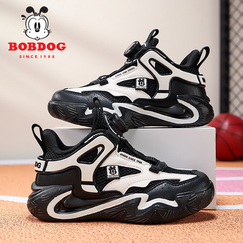 巴布豆男童鞋子夏季单网网面透气中大童跑步网鞋男孩儿童运动鞋潮