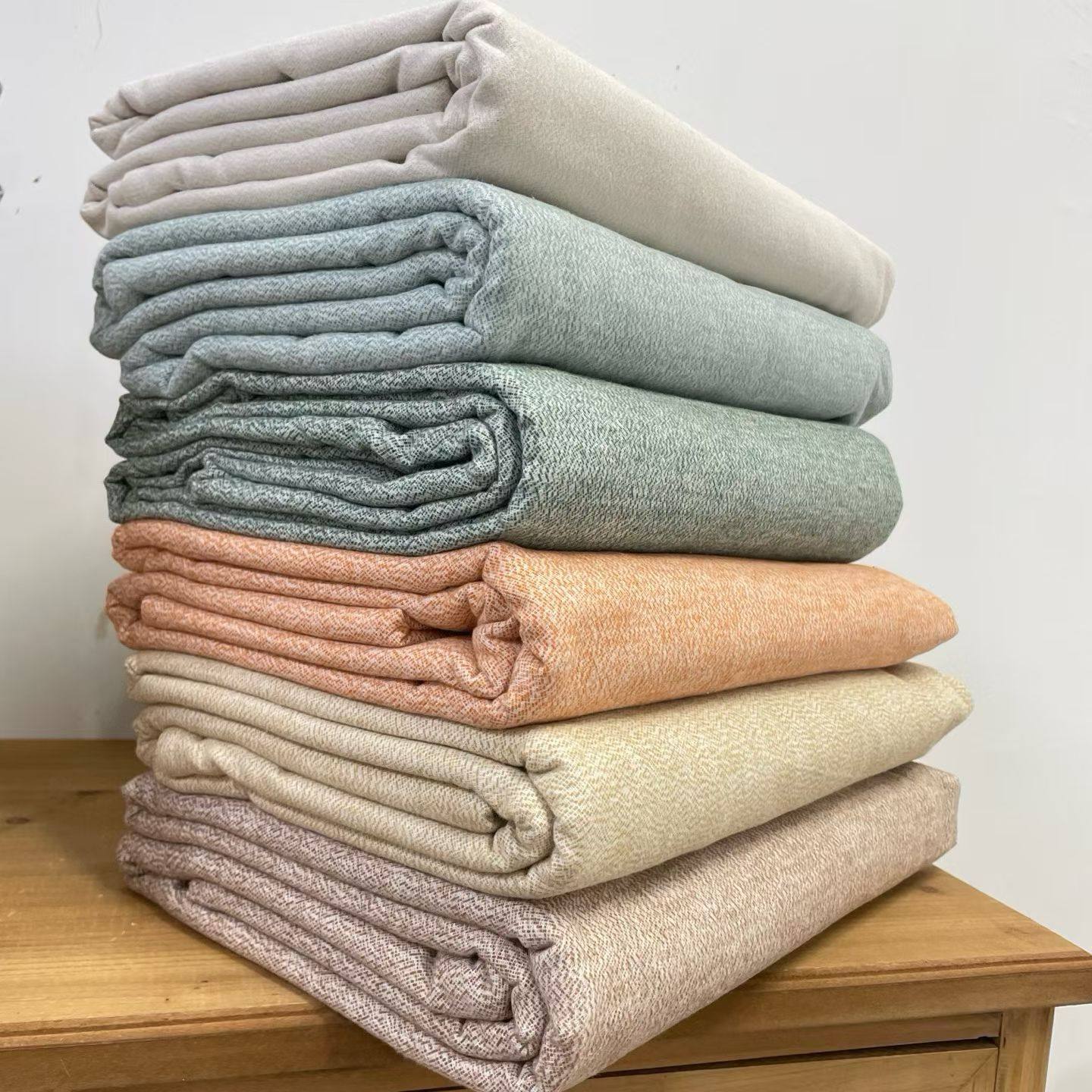 秋冬新款暖色系保暖加厚双人床单