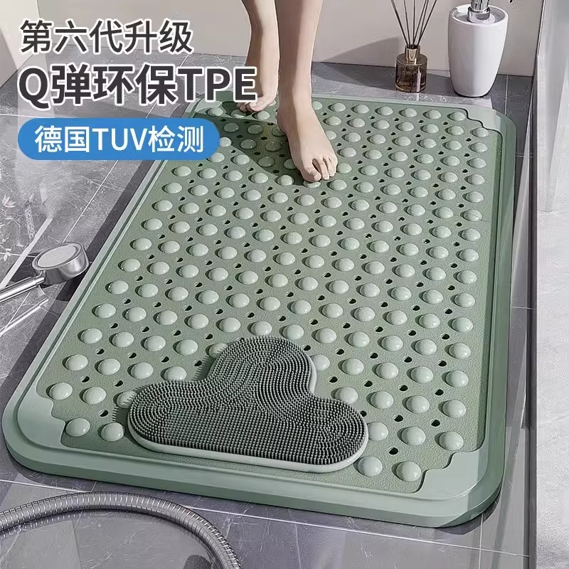 意大利进口tpe浴室防滑垫孕妇安全淋浴房洗澡防摔吸盘地垫卫浴垫