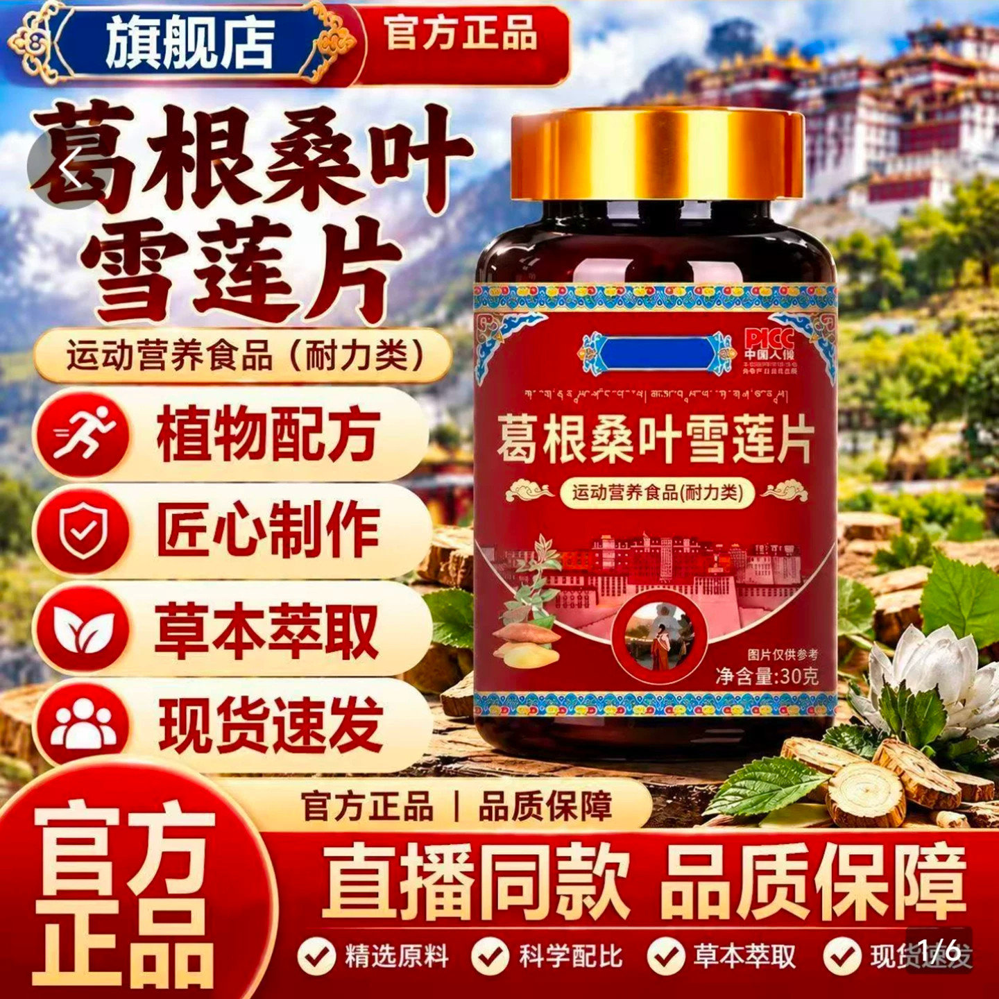 巴桑卓玛葛根桑叶雪莲片直播同款