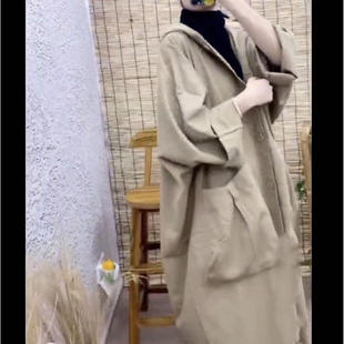 风衣中长款大衣韩版宽松过膝时尚外套潮女纯色单排扣中国中等长袖
