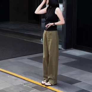 新款 25635新大爱美依缘夏季新简约无袖背心高腰休闲阔腿裤显瘦女