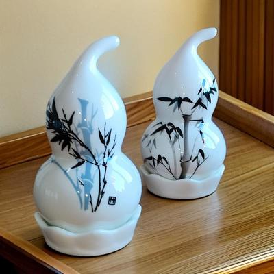 陶瓷牙签筒装饰收纳筒骨瓷家用复古中式牙线盒可爱牙签筒精美摆件