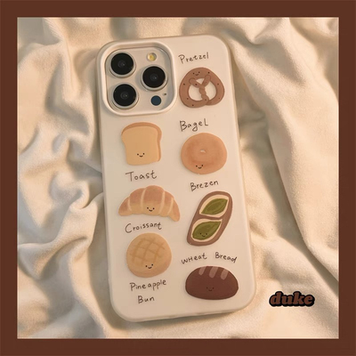可爱面包合集适用iPhone17/16手机壳软壳磨砂苹果15ProMax新款防摔12创意男女款13Pro硅胶全包11保护壳ins风