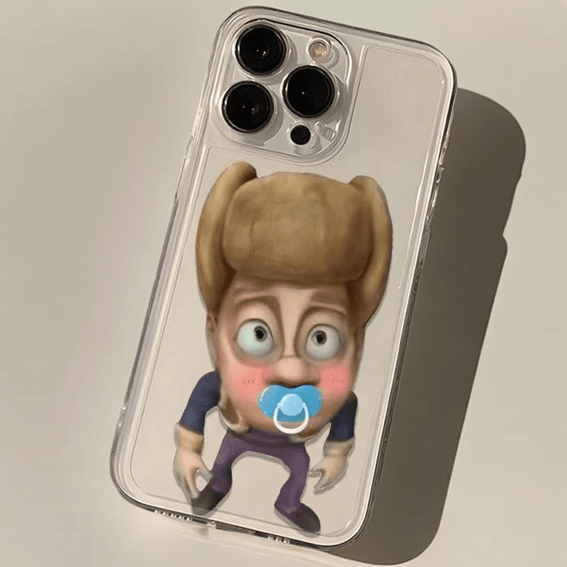 搞怪奶嘴光头强猎奇适用于苹果16promax丑手机壳iPhone15新款16保护套1314硅胶防摔15pro透明壳12高级感