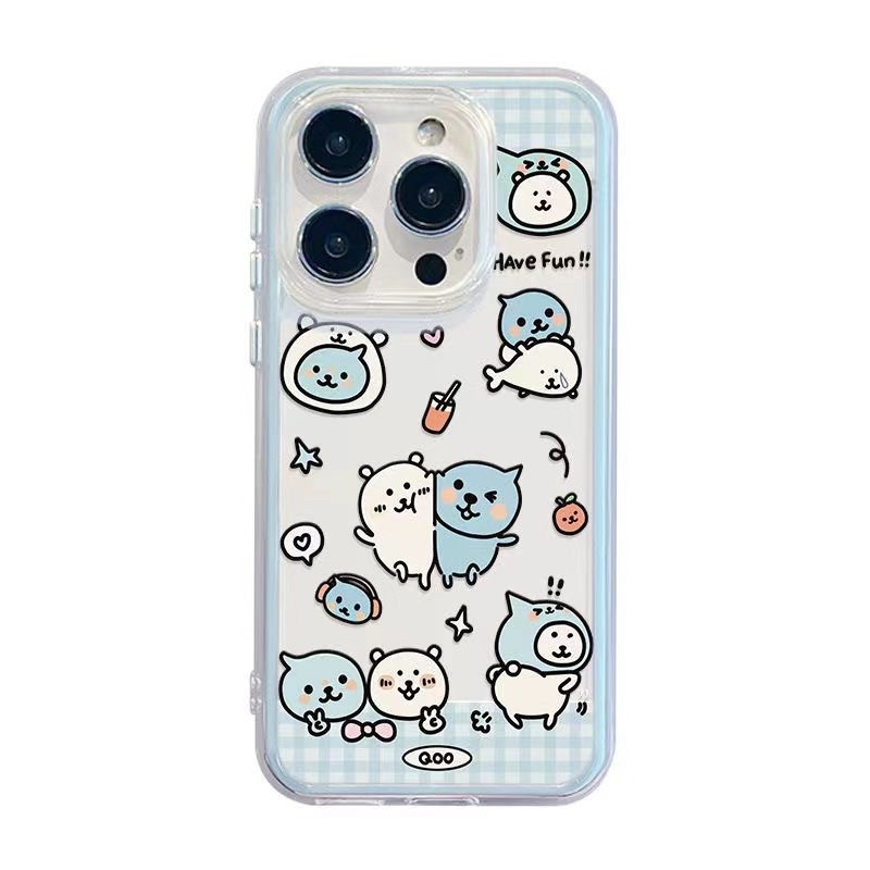 可爱酷儿自嘲熊联动二合一炫彩壳适用于iPhone16手机壳软磨砂苹果15ProMax新款防摔12男女款13Pro硅胶保护壳