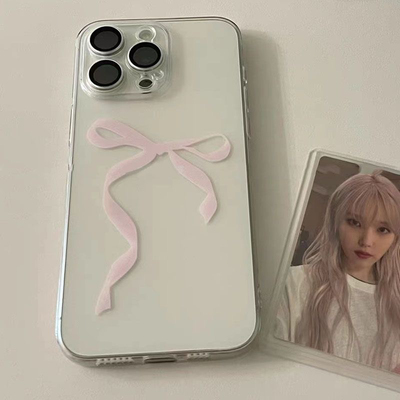 温柔简约粉蓝蝴蝶结合集图案适用于苹果16promax/15新款手机壳软壳透明个性 11/12高级xs/xr防摔7p