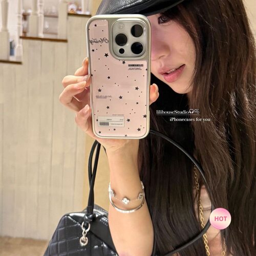 泼墨黑色星星辣妹风适用于苹果17/16promax手机壳iPhone15软边硬背14大孔13pro耐脏12小众11可爱