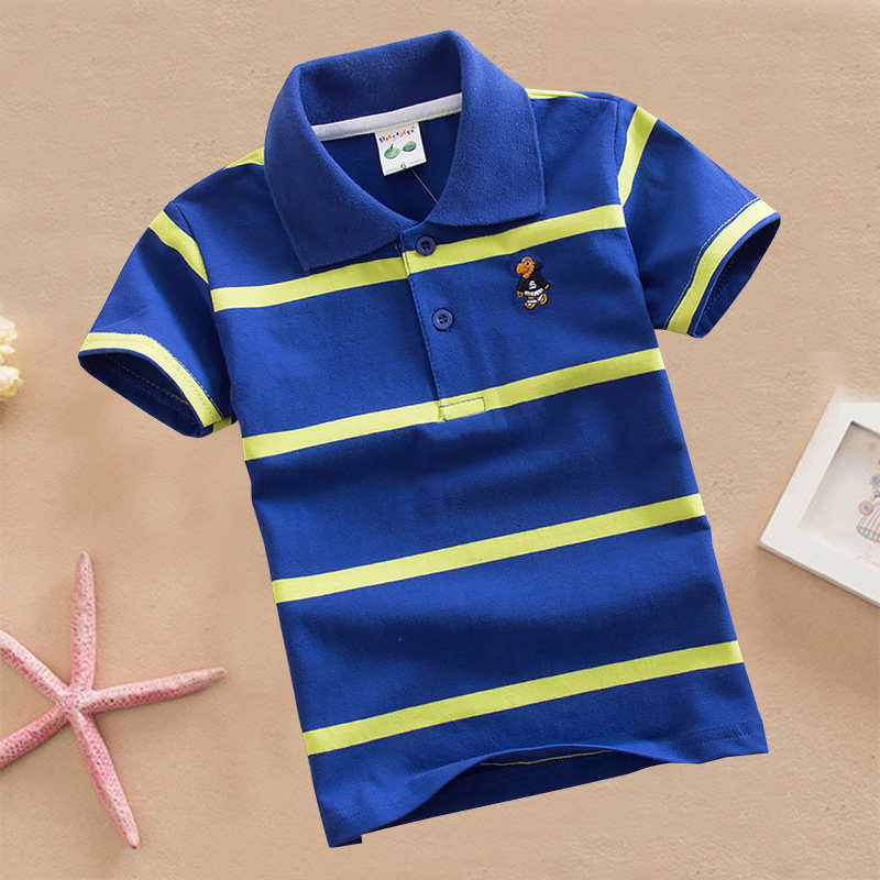 Children's clothing Summer new Boy girl stripe POLO children Short-sleeved t-shirts baby Cotton T-shirtin the Children/Baby/Family fitted , T-shirt  category - from Buy2taobao.com to provide professional Taobao agent buy service