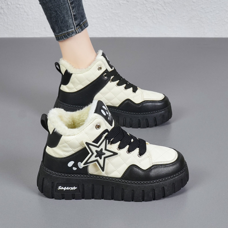 女鞋踩屎感东北高帮大棉鞋冬季加绒短靴零下40度抗寒小码34雪地靴,女鞋,棉鞋,淘宝优惠券,粉丝福利购,淘宝优惠卷