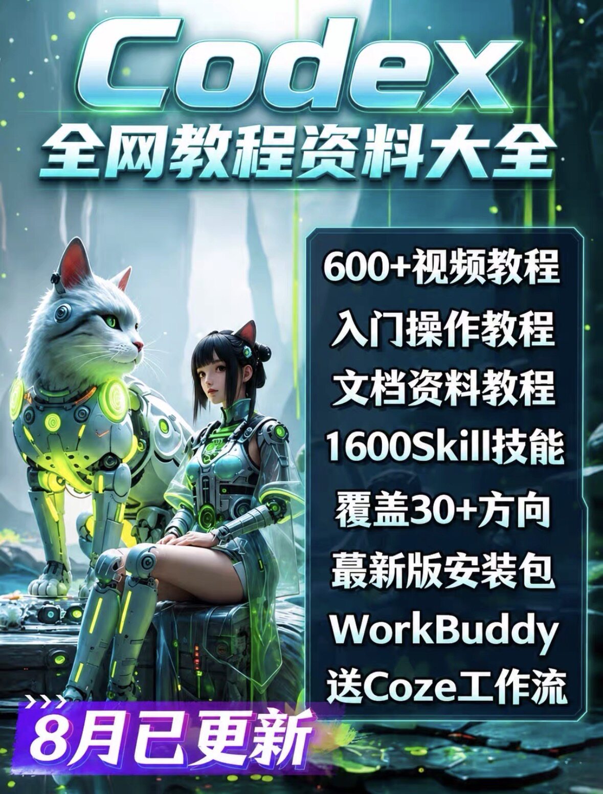 【26年8月最新】Codex实操教程丨视频+文档丨skill丨安装包丨图片