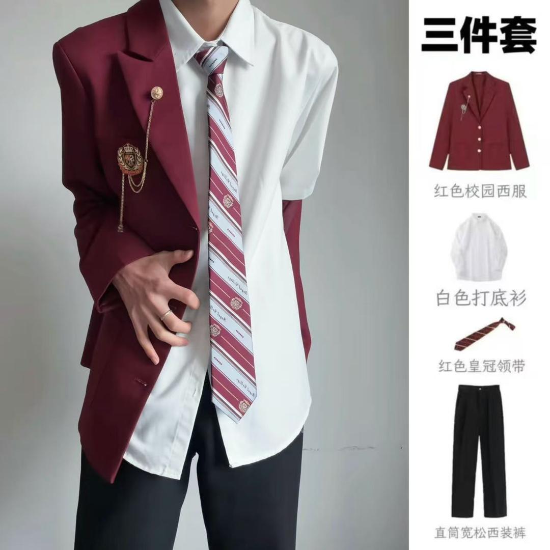 日系学院风徽章DK制服三件套图片
