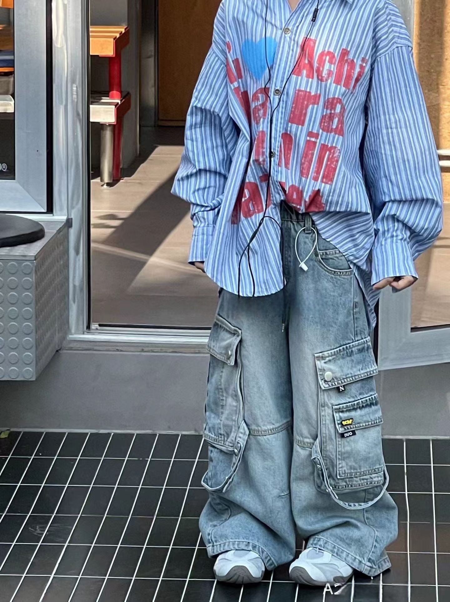 男童潮酷牛仔裤2026春款中大童韩版洋气百搭工装大口袋牛仔直筒裤